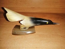 Retro faragott tülök szaru madár Debrecen feliratú - 14 cm