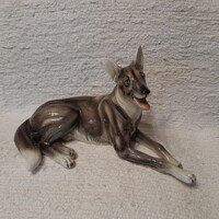 Németjuhász kutya.Wien Keramos figurális kerámia szobor.43 x 26 x 23 cm.