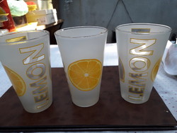 LEMON limonádés poharak 3 darab hibátlan -egyben