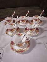 Royal Albert angol porcelán teáscsésze alátéttel, kanállal