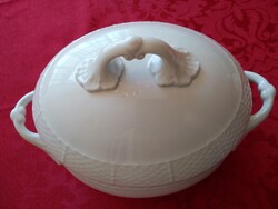 Herendi leveses tál fehér porcelán, nagyon elegáns, makulátlan