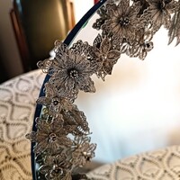Large SILVER (Ag) Decorated Table Mirror 40x39cm