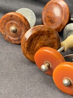 Régi 6db bauhaus art deco bútor komód szekrény fiók bakelit vintage fogantyú Ritkák szépek