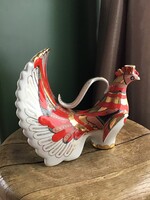 Régi orosz Lomonosov kézzel festett tűzmadár porcelán kiöntő (dugó nélkül)