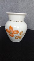 Régi Drasche virágmintás porcelán váza, 11,5 cm, nyílása 8,5 cm