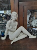 Német,Germany Nagyméretű Rosenthal 1934-1945,Fritz Klimsch,Art Deco Női Akt Porcelán Figura.42 cm.