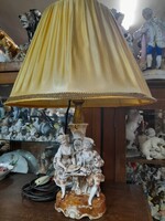 Alt Német,Germany,Barokk Életképes Porcelán Asztali Lámpa.56 cm.