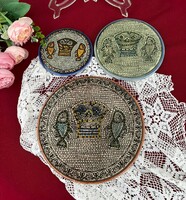 Halas Falitányérok tányér hal kerámia gyűjtői nosztalgia darab midcentury modern