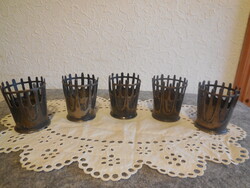 Argentor, a-8 wien, Viennese glass holders, 4.8 x 5.8 cm