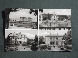 Képeslap,Révfülöp,mozaik,móló,kikötő,üdülő,szálló,Ibolya cukrászda látkép,részlet,1962-