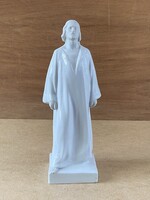 ANTIK, JELZETT JÉZUS, HERENDI PORCELÁN HORVAI JÁNOS EGYHÁZI SZOBOR 29 CM