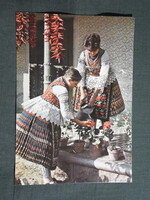 Képeslap,Sióagárd,népviselet,népművészet látkép,részlet, 1968-