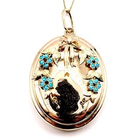 0982. Biedermeier Arany Medál-Bross Türkizekkel