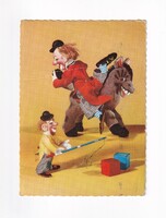 M:01 Bohócok bábos képeslap 1963 (Gagarinos bélyeggel)
