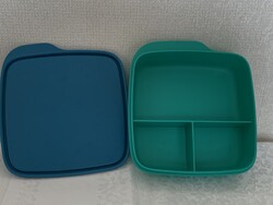 TUPPERWARE 550 ml-es osztott uzsidoboz, uzsonnás tároló, ételhordó doboz 15x15x5 cm