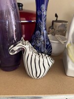 Gyönyörű üveg Muránó zebra   Gyűjtői mid-century modern  lakásdekoráció hagyaték
