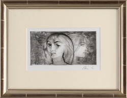 Szász Endre 10x20 cm-es ritka rézkarc – művészpéldány, 1960-as évek