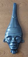 Retro , vintage , art deco Zahajszky László fekete kerámia falimaszk, falikép