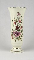 1U155 Zsolnay vajszínű porcelán virágos váza 20.5 cm