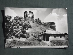 Képeslap,Somoskő,Vár,Petőfi pihenő kunyhó látkép,részlet, 1968-