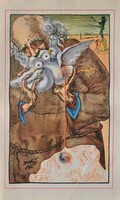 Salvador Dali: Két galamb -  rézkarc certifikációval!