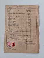Régi irat 1952 Birtoklap