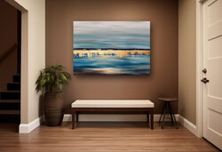 JMModernAbstract: COAST 100X70 cm-es kortárs akril festmény feszített vásznon