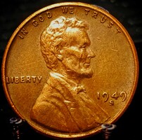 Amerikai Egyesült Államok 1 cent, 1949, Verdejel "S" - San Francisco C06D5