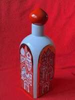 Retro szovjet KOROSTEN porcelán italos palack eredeti porcelán kupakjával!