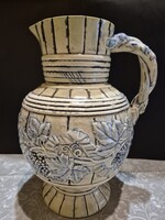 Antik Zsolnay kőedény kancsó 30 cm, jelzetlen