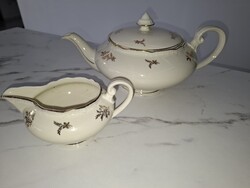 Porcelán Teás kiöntő+tejszínes kiöntő