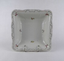 1U791 Régi virágmintás, aranyozott, fehér Zsolnay porcelán tésztás tál