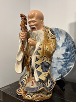 Hatalmas kínai mázas kerámia Sau szobor, keleti, ázsiai, japán