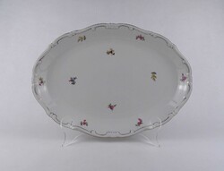 1U792 Régi Zsolnay, aranyozott, fehér porcelán pecsenyés tál