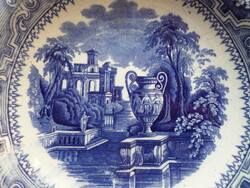 Antik August Nowotny Altrohlau Karlsbad fajansz tányér mélytányér 23,5 cm