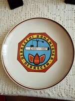 Jubilleumi reklám tányér, 100 éves a Debreceni dohánygyár hollóházi porcelán.