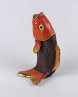 1U233 Régi hal alakú Herendi porcelán váza 15.5 cm