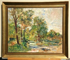 Herman Lipót (1884 – 1972) : Tájrészlet Leányfalun