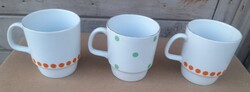 Régi retró alföldi porcelán kakaós bögrék