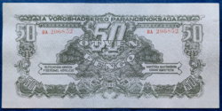Nyomdahibás! VH. 50 Pengő 1944, EF. (Ferdén nyomott sorszámok).