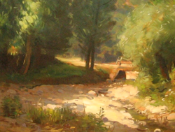 GARANTÁLTAN EREDETI CSODÁS  KRUTSAY FERENC / 1828-1924 / : DÖMÖSI TÁJ  1922