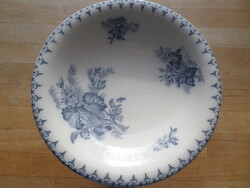 Antik Sarreguemines FLORE porcelán talpas kínáló 21,5 cm