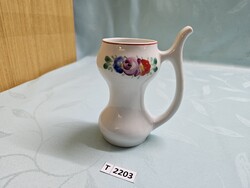 T2203 Hollóházi virág mintás korsó 12 cm