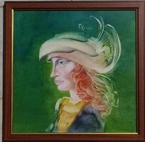 Szász Endre festmény - Női portré  / Eredetigazolással