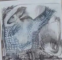 Modern festmény / vegyestechnika - jelzett - beazonosítatlan alkotó