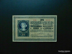25 korona 1918 3126 sorszám hullámos hátlap