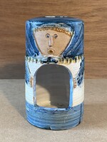 KISS ROÓZ ILONA (1920-2010) KERÁMIA GYERTYATARTÓ LÁNY SZOBOR 19 CM