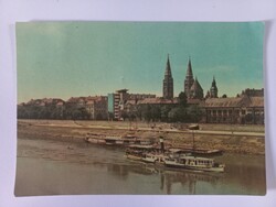Régi  képeslap - Szeged- Tisza-part gőzössel