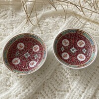 Vitrinből! Kifinomult keleti hangulatot idéző, apró porcelán tálkák - 2 db a csomagban