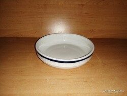 Régi jelzésű Alföldi porcelán kék csíkos kompótos savanyúságos tányér tálka - 13,5 cm (2p)